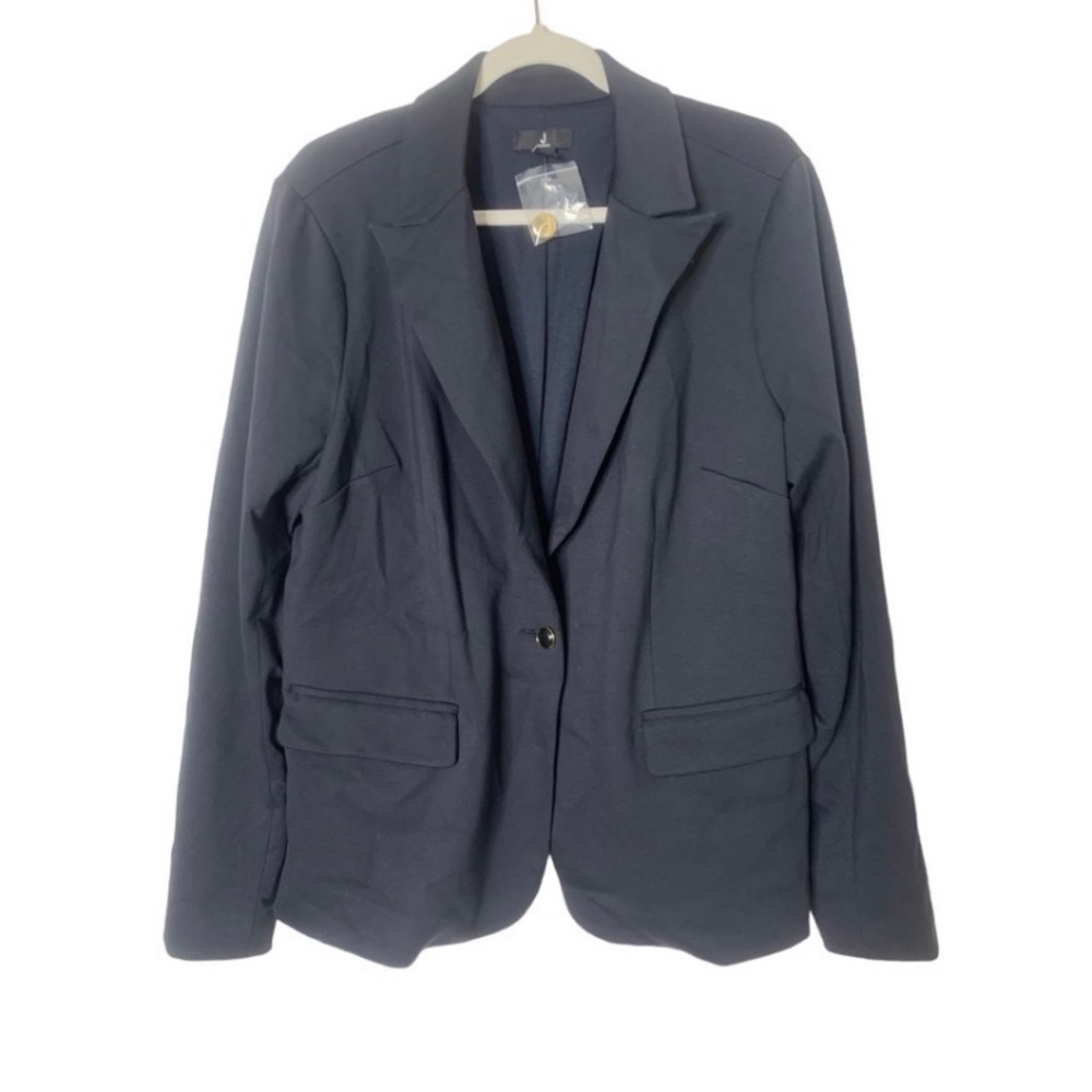 NWOT Jason Wu Black/Navy Knit Ponte Blazer Jacket Size Large